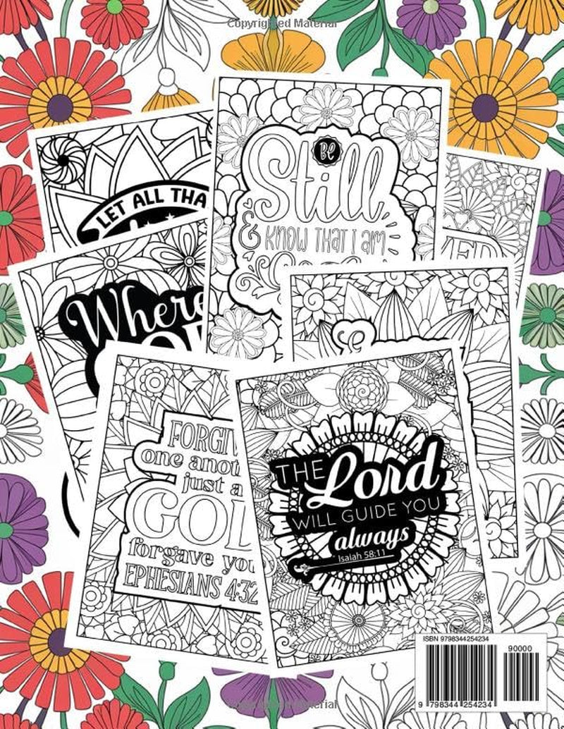 Bible Verse Coloring Book for Adults: 52 Inspiring Designs for Relaxation & Stress Relief (Easter Gifts for Adults)