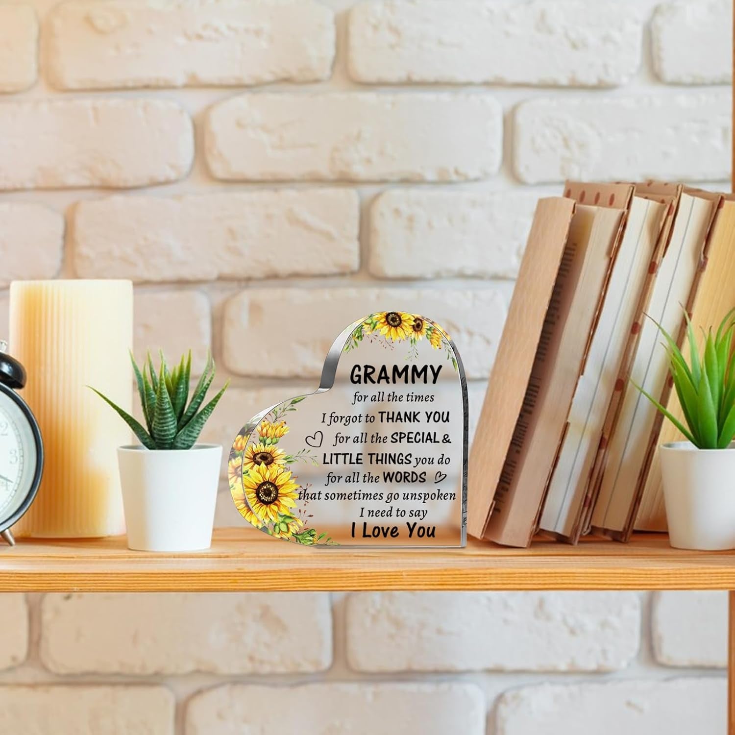 Grammy Mothers Day Gifts from Grandkids, to My Nana Acrylic Heart Sign Keepsake Presents, Birthday Christmas Valentines Day Gifts for Grammy Grandma Grandmother