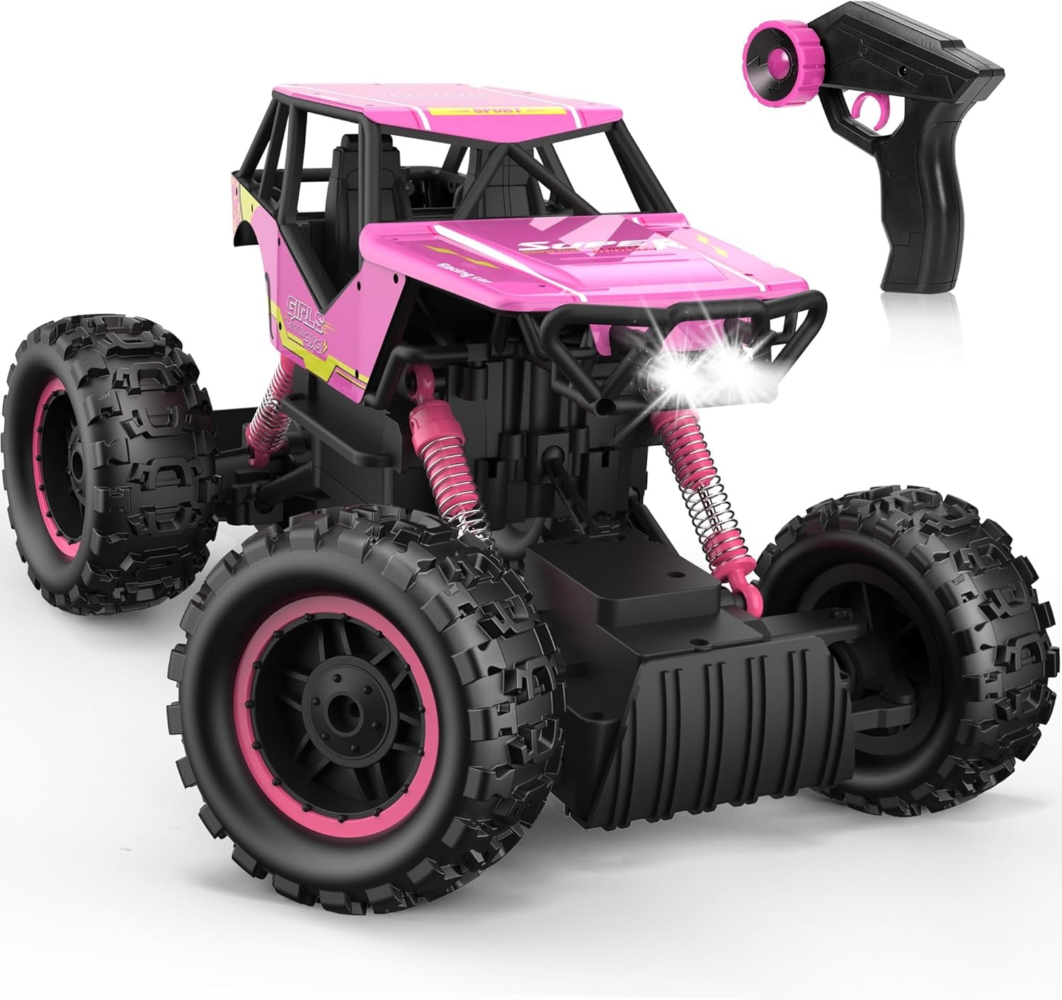 1:12 RC Monster Truck - 4WD Off-Road Remote Control Car, Dual Motors, Headlights, Rechargeable, Gift for Boys & Girls