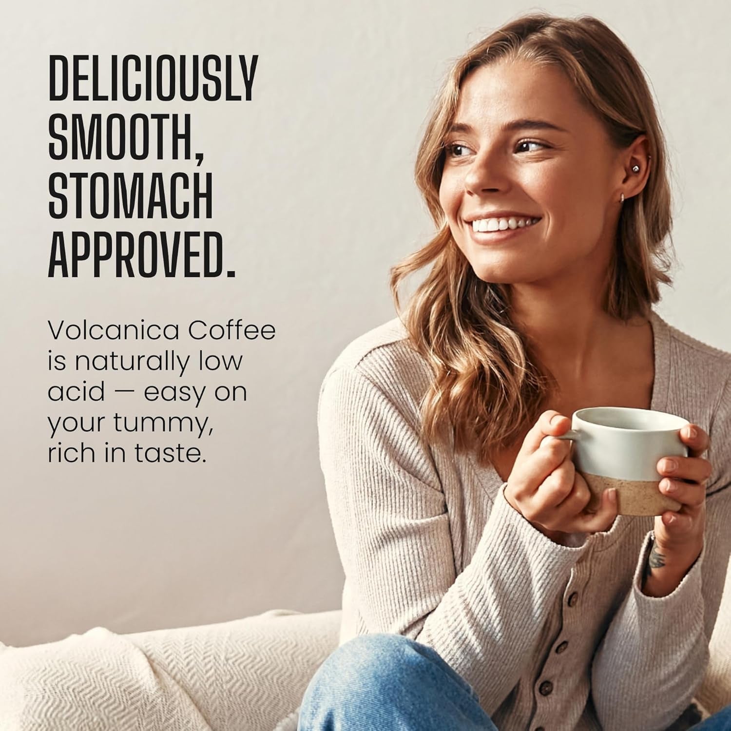 Low Acid Coffee, Blend of Natural Low Acidic Coffee, Ground, Medium Roast, Fresh Roasted, 11-Ounces