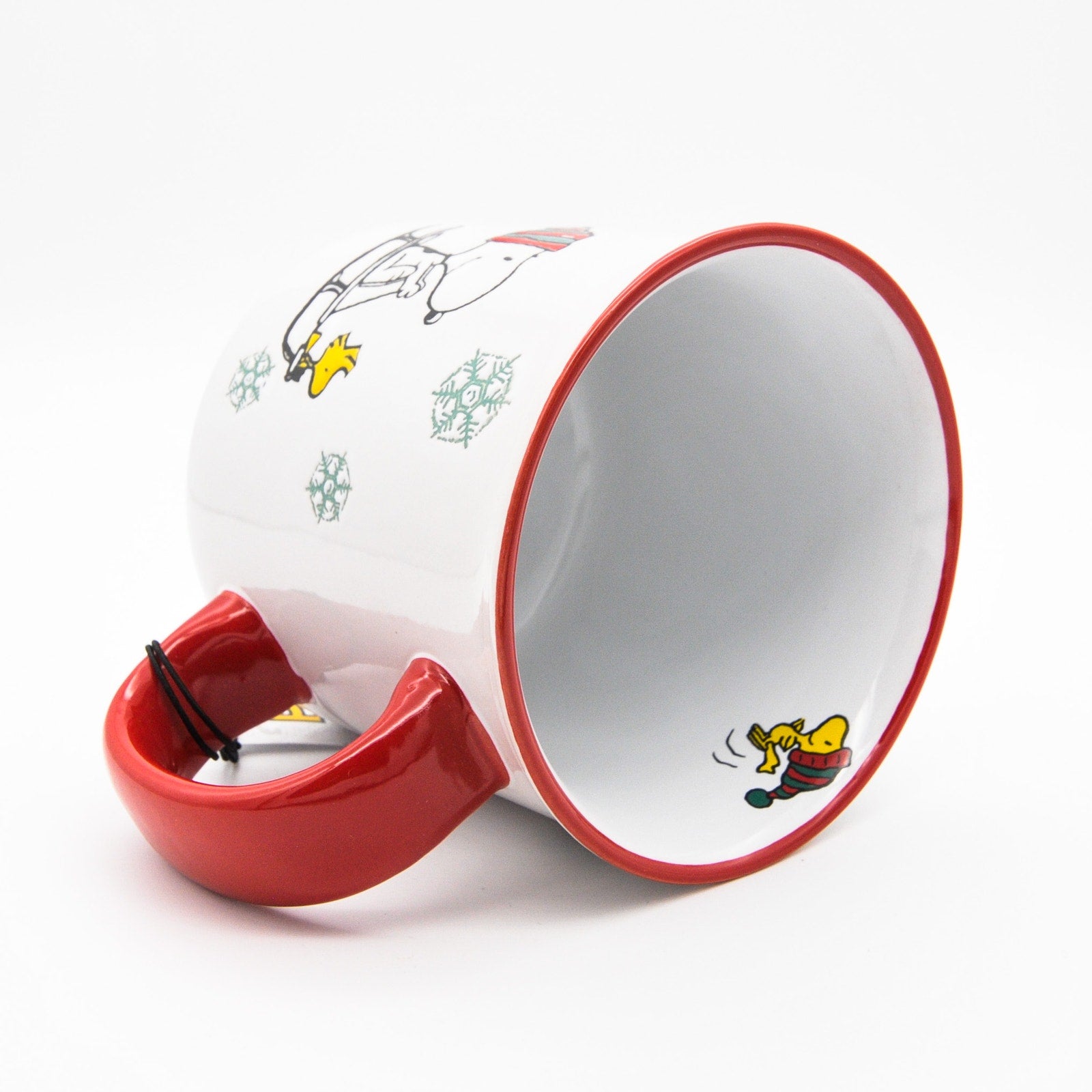 Peanuts Holiday Mug, Snoopy and Woodstock in Sleigh 20oz Ceramic Coffee Cup, Gift For Peanuts Collectors