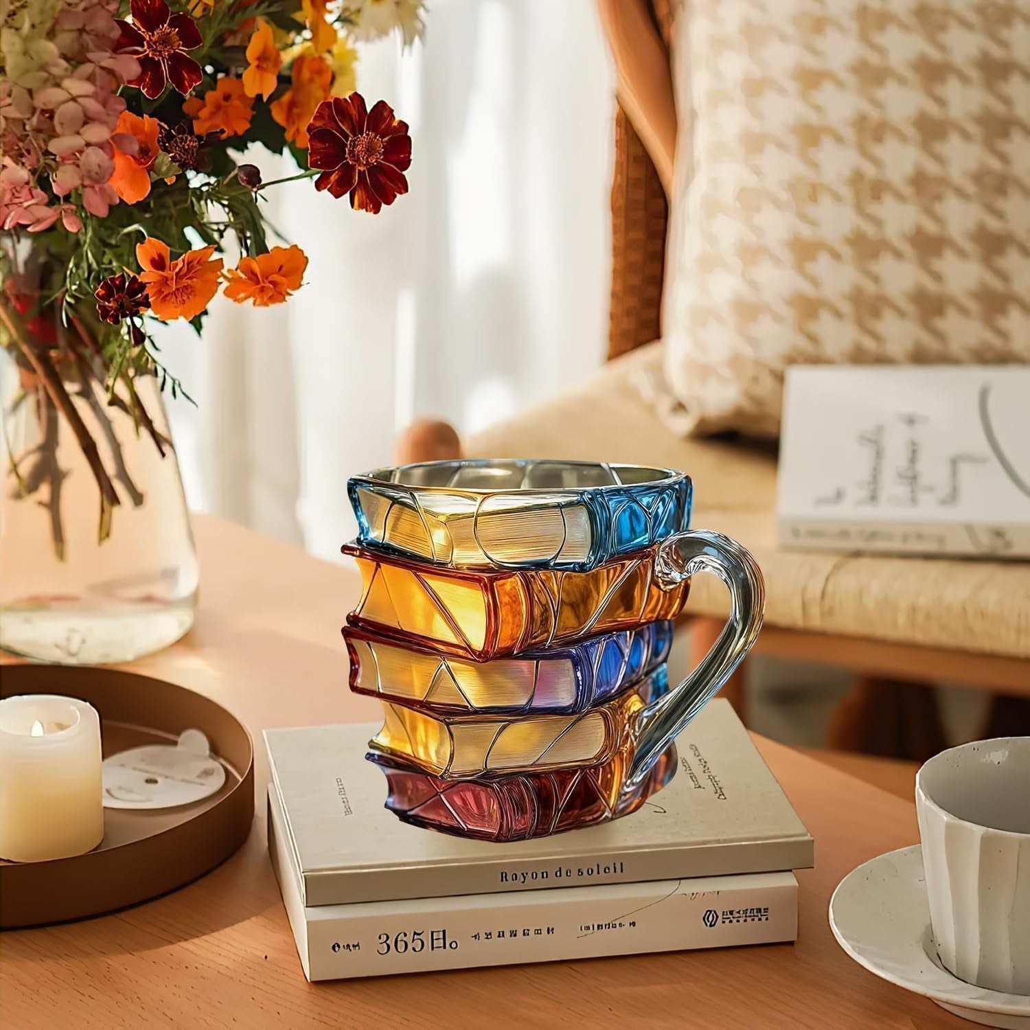Painted Book Coffee Mug – 3D Literary Mug for Book Lovers, Readers, Teachers & Librarians