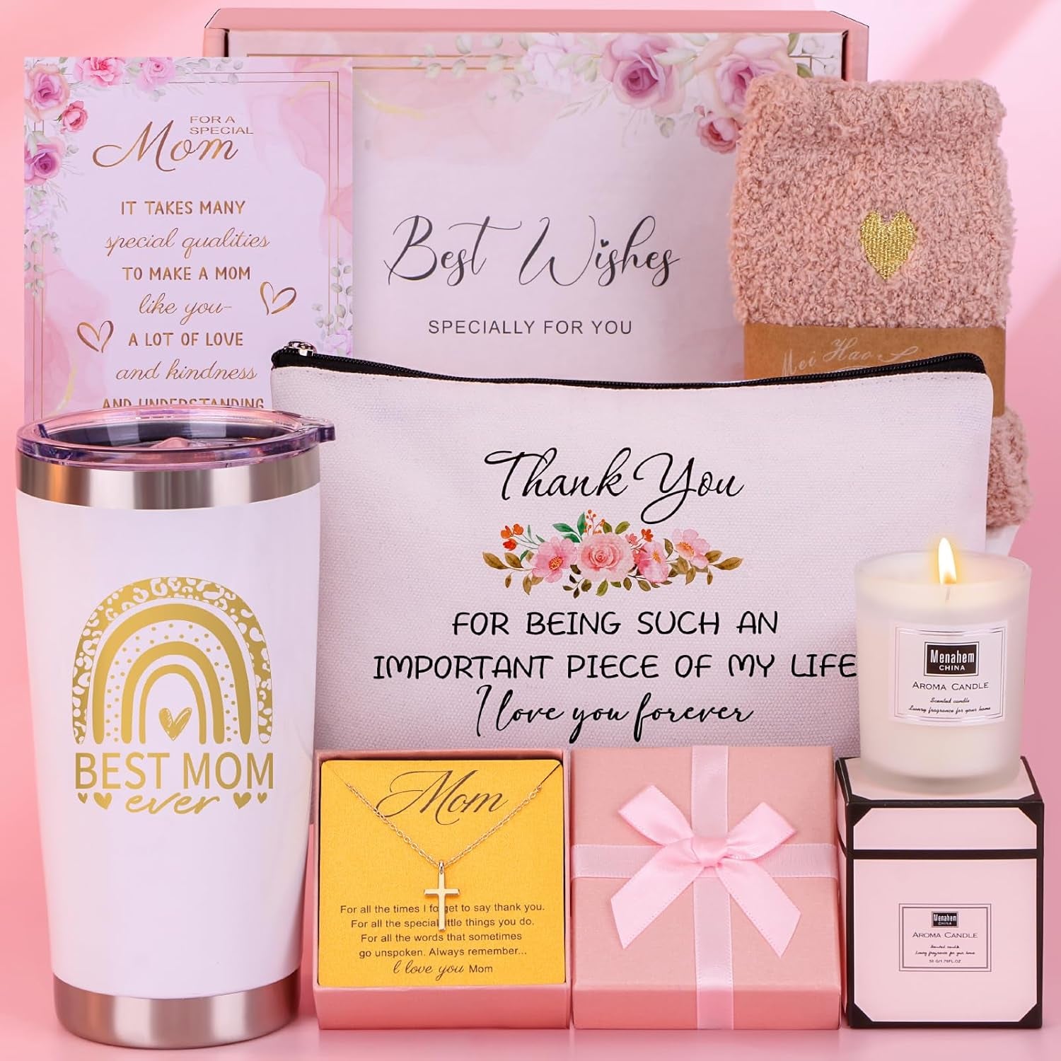 Mothers Day Gifts for Mom from Daughter Son - Personalized Birthday Gifts for Mother in Law, Mama, Stepmom Gift Baskets Box, Unique Best Mom Ever Presents Ideas