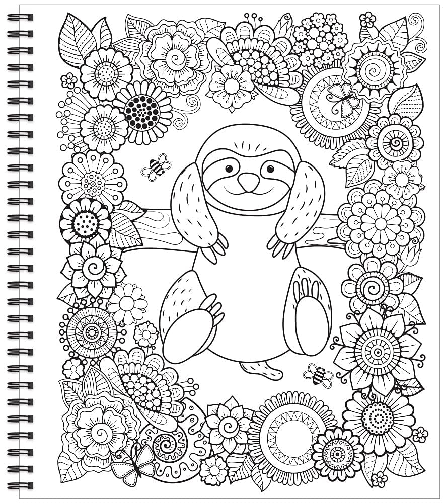 Color & Frame - Sloth (Adult Coloring Book)