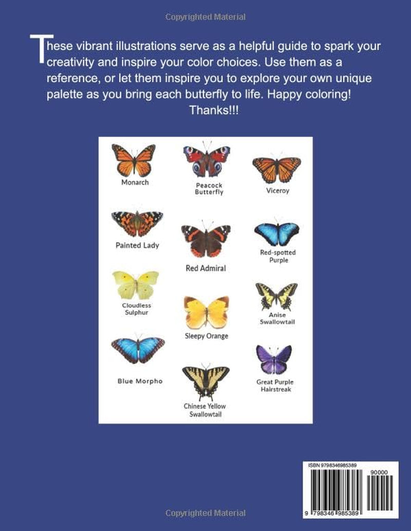 Beautiful Butterflies Coloring Book for Adults: Inspiring Butterfly Designs for Relaxation, Creative Expression, and Personal Satisfaction