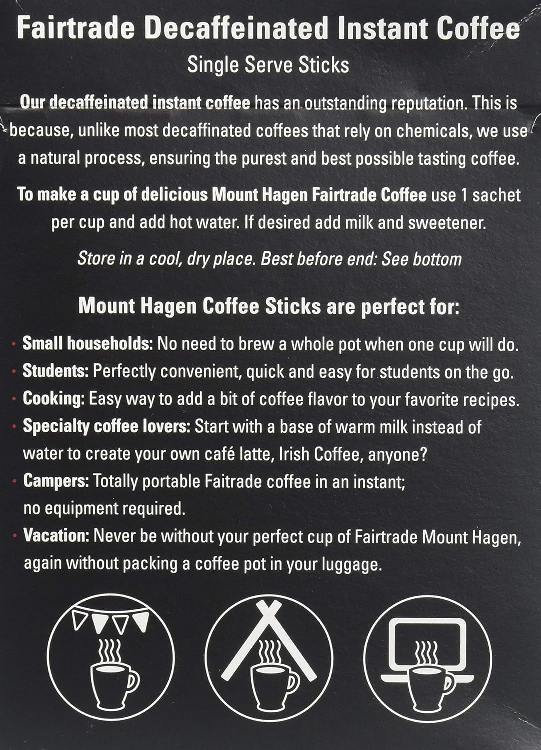 25 Count Single Serve Instant Decaf Coffee | Decaffeinated Organic Arabica Beans | [25 Sticks/1.76Oz/50G]