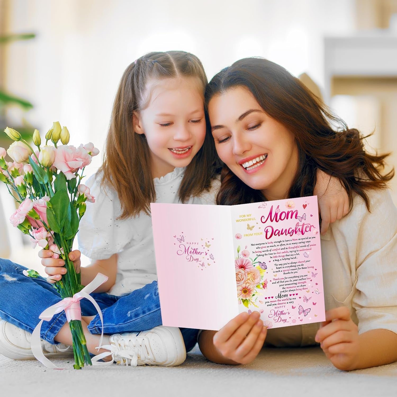 Mothers Day Gifts from Daughter，Happy Mothers Day Card,8X5.3 Inches,Quick-Dry,Eco-Friendly