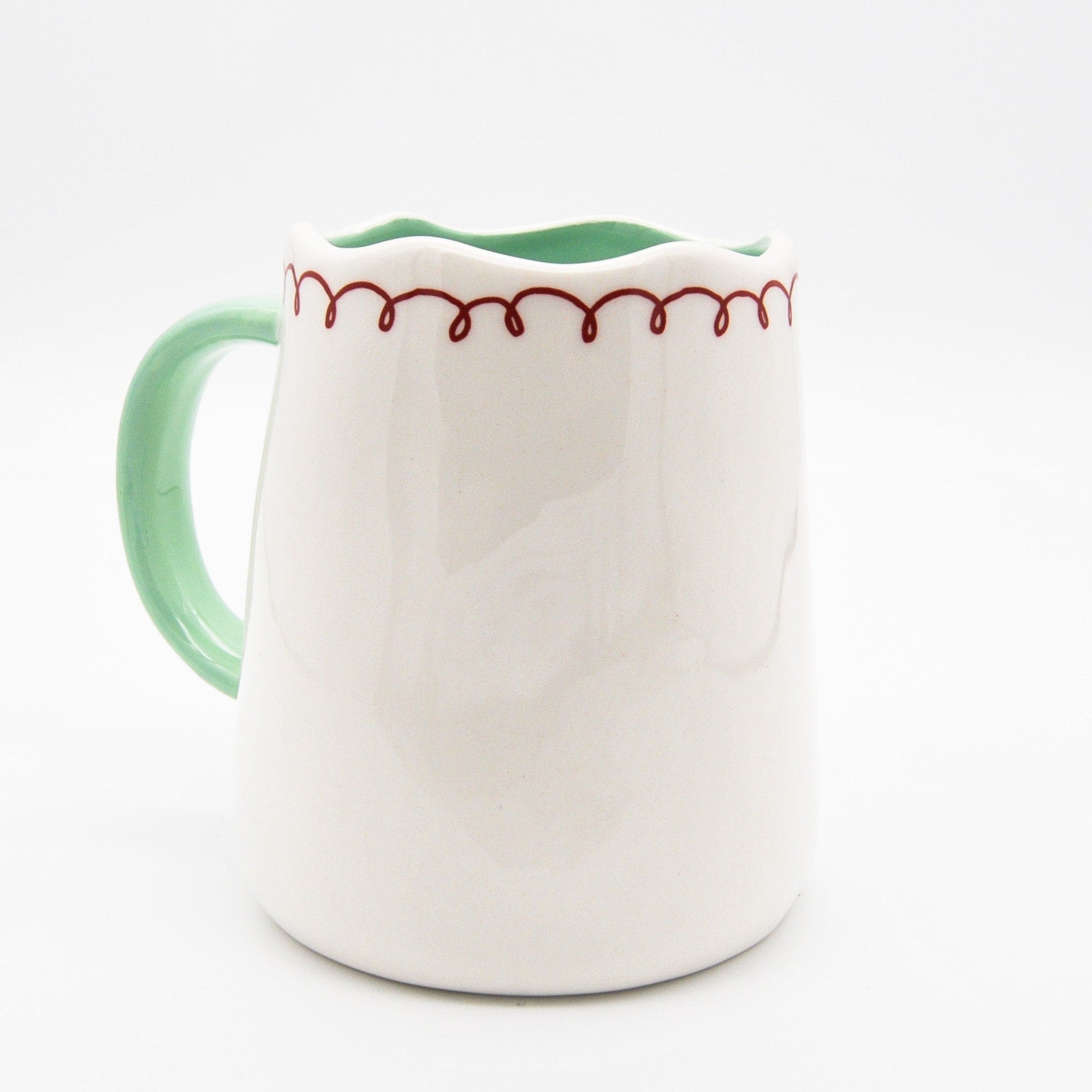 Rae Dunn Christmas Mug, Meowy Catmas 16oz Ceramic Coffee Cup for Cat Lovers