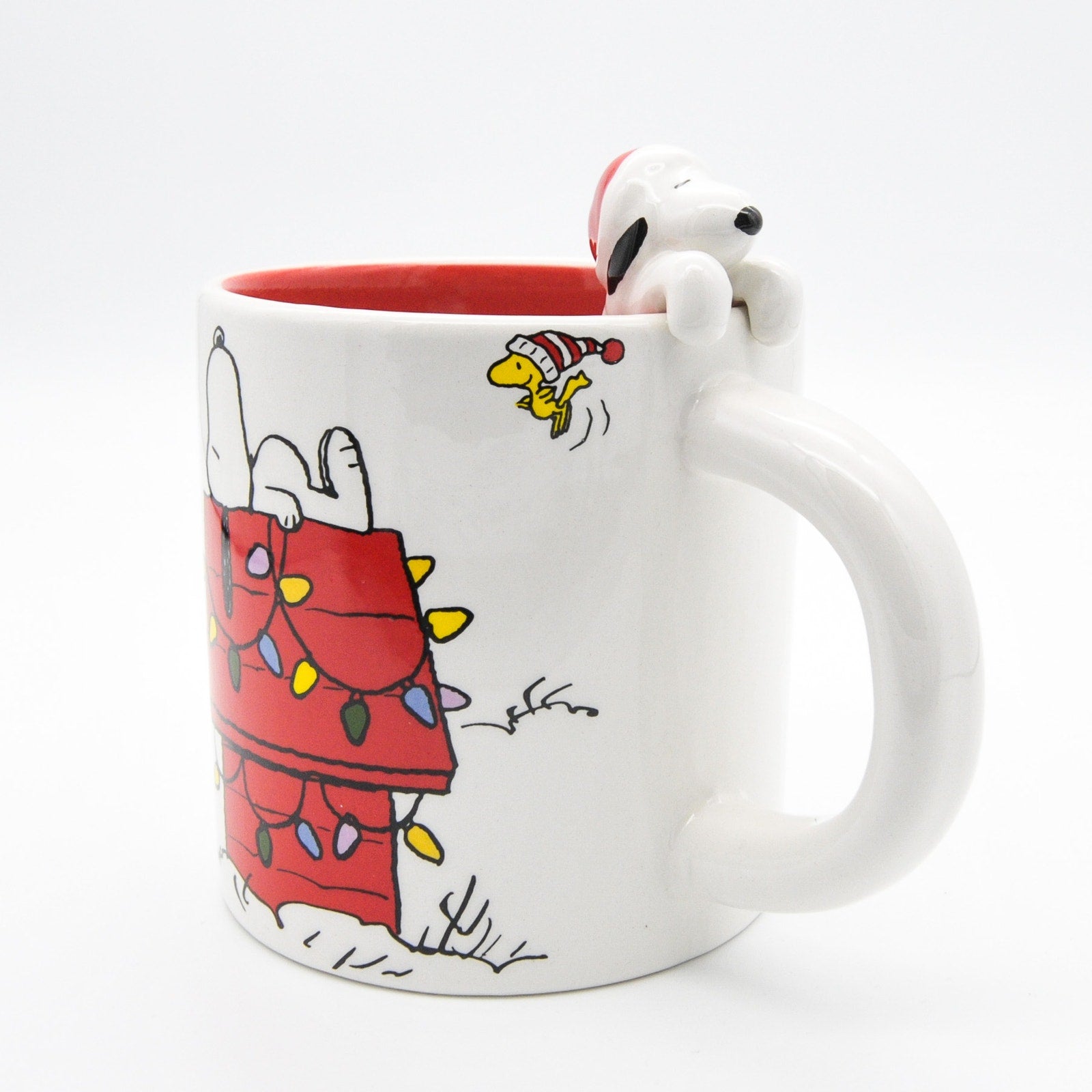 Peanuts Christmas Mug, 3D Snoopy Ceramic 14oz Coffee Cup Gift for Snoopy Fans
