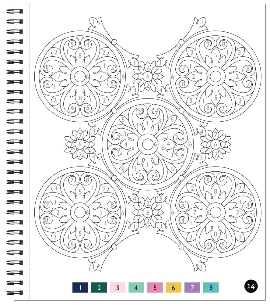 Brain Games - Color by Number - Large Print: Patterns (Stress Free Coloring Book)