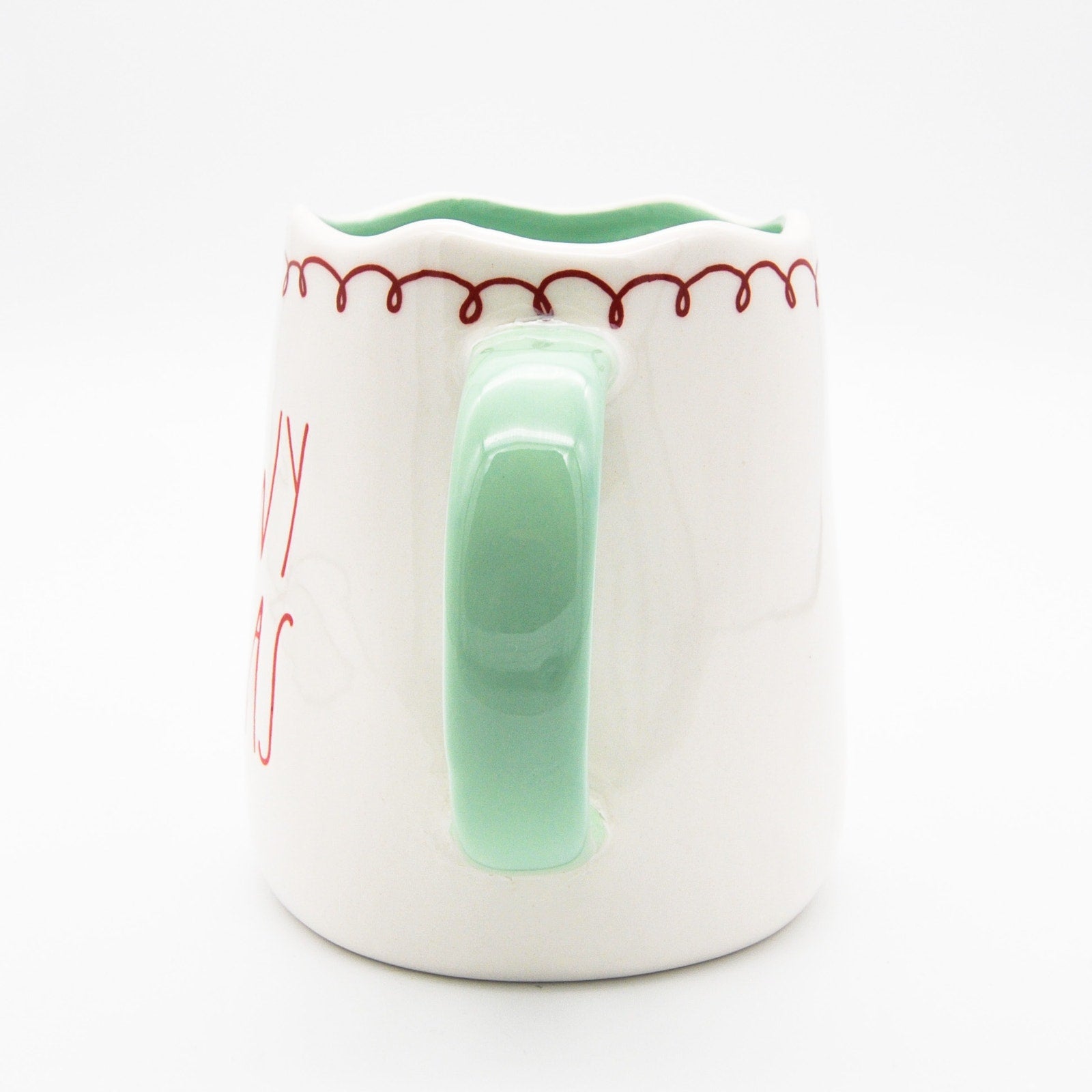 Rae Dunn Christmas Mug, Meowy Catmas 16oz Ceramic Coffee Cup for Cat Lovers