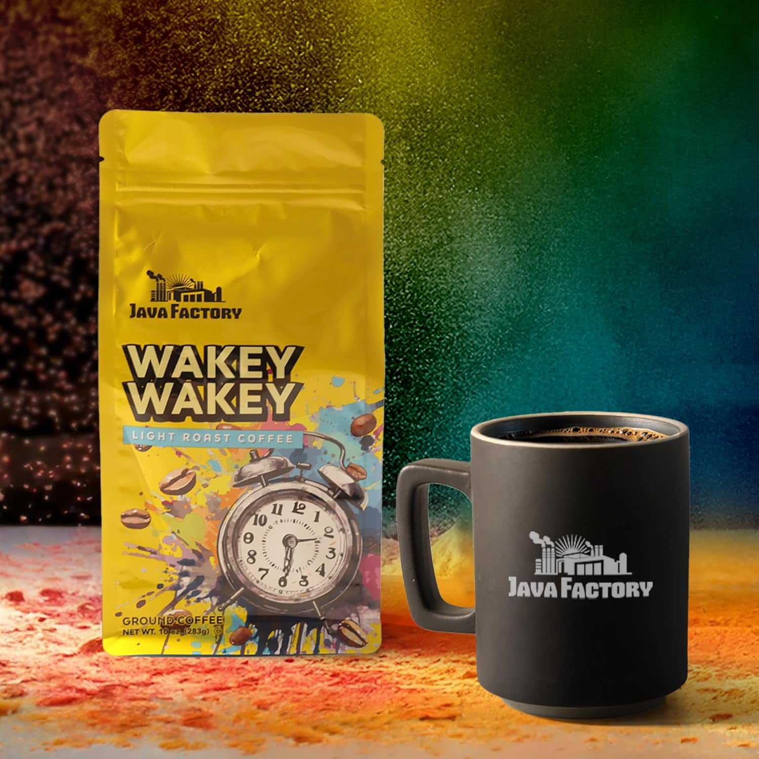 Wakey Wakey Light Roast Ground Coffee - 100% Arabica Beans, 10 Oz Bag