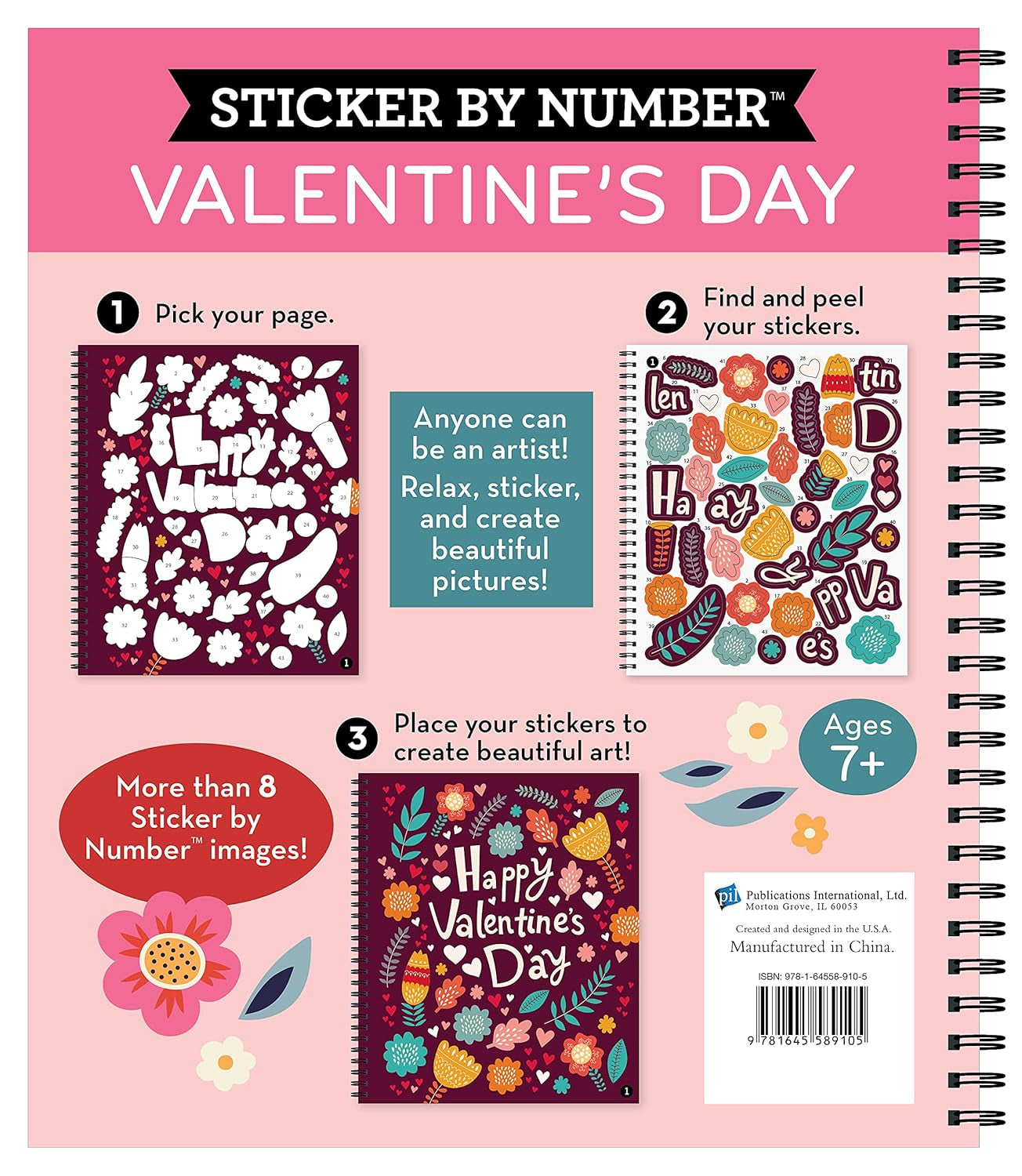Brain Games - Sticker by Number: Valentine'S Day