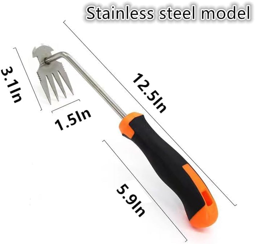 Weed Puller Tool, 2024 New Durable Garden Weed Pulling Tool, Portable Garden Weeder Tool for Vegetable Gardening Backyard Farm Planting & Weeding (Rubber Handle) (Rubber Handle, Primary Colour)
