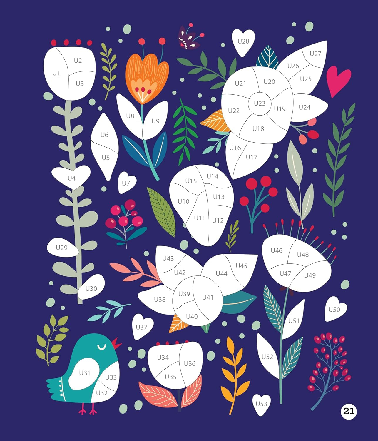 Brain Games - Sticker by Number: Blooms (24 Images to Sticker): Includes 2 Foil Sticker Sheets to Complete Each Image!