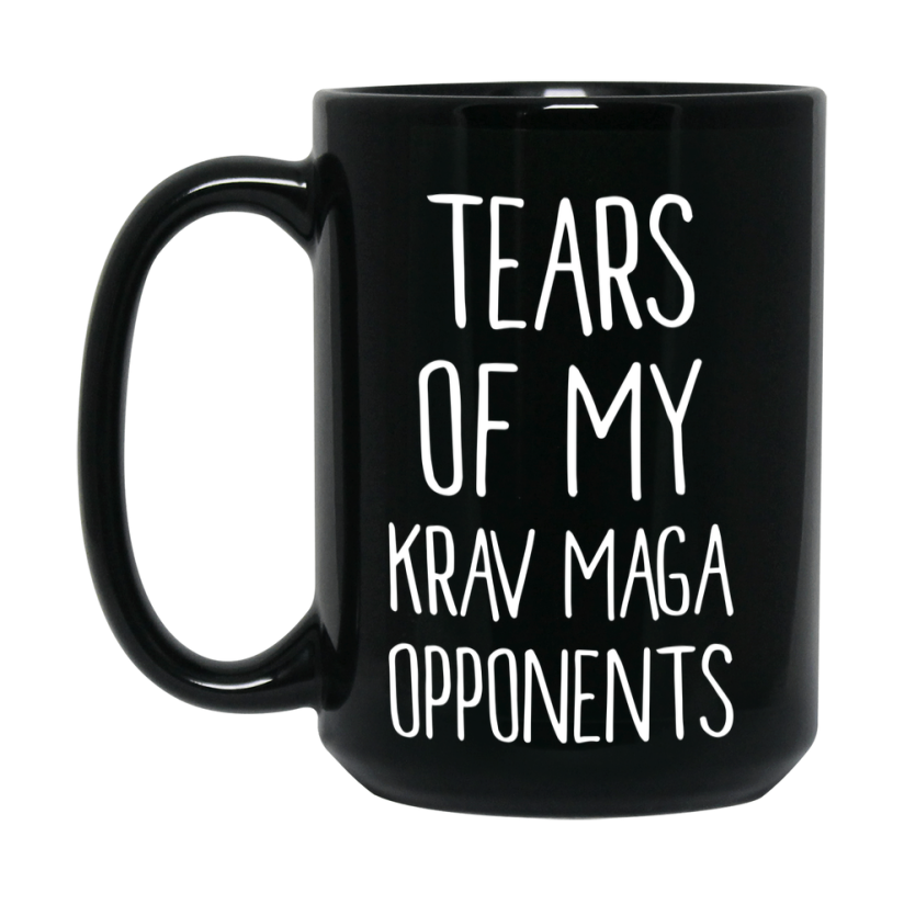 Funny Krav Maga Mug – Tears Of My Krav Maga Opponents, 11Oz Or 15Oz Black Coffee Cup Gift