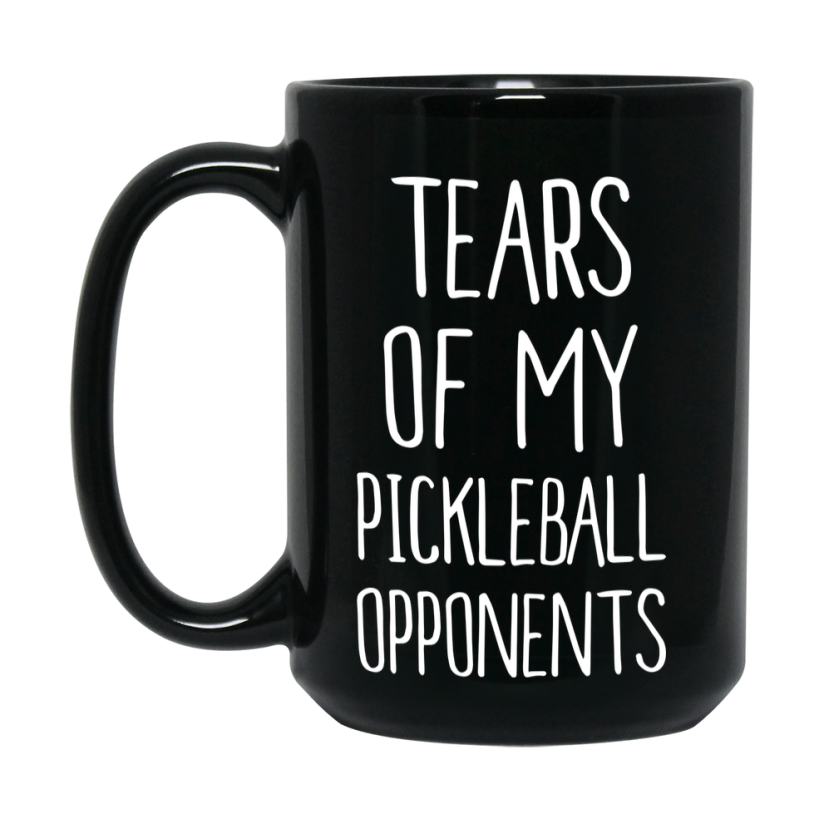 Tears Of My Pickleball Opponents Black Ceramic Mug