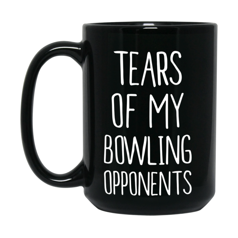 Tears Of My Bowling Opponents Black Ceramic Mug