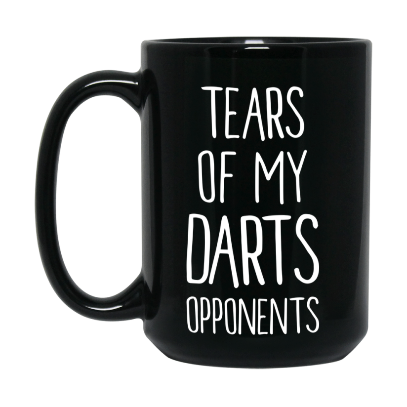 Tears Of My Darts Opponents Black Ceramic Mug