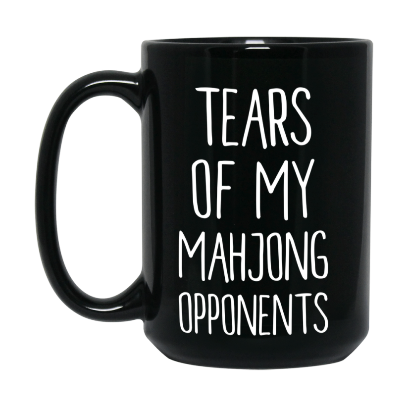 Tears Of My Mahjong Opponents Black Ceramic Mug