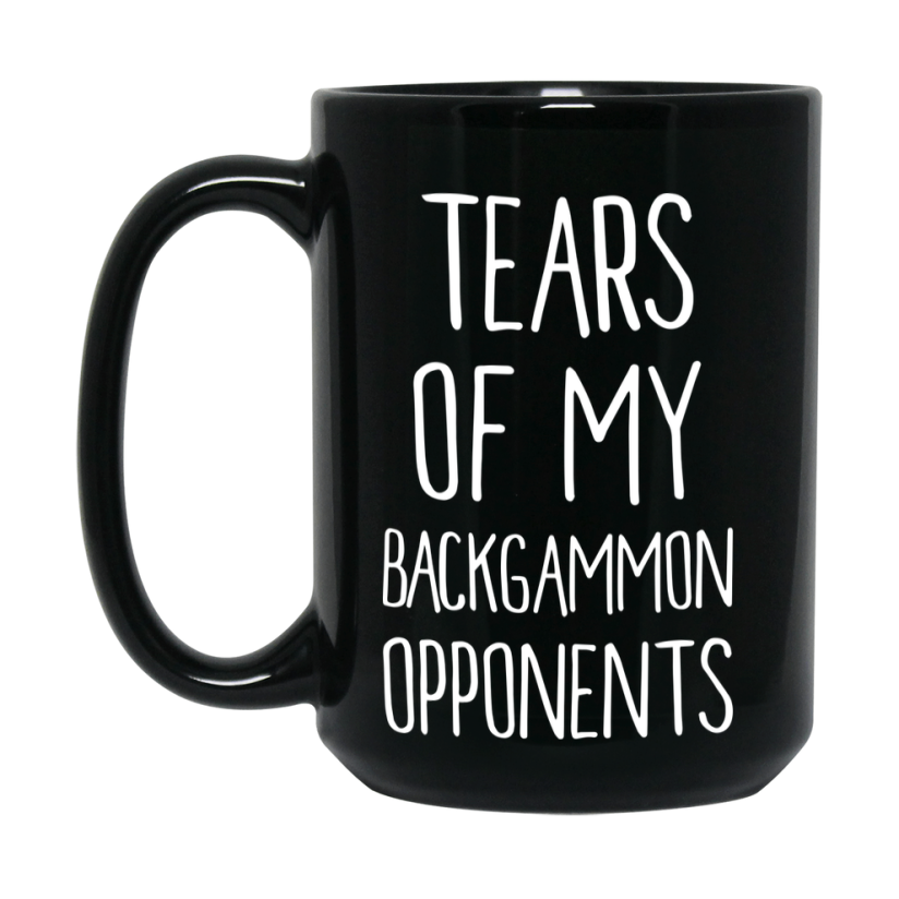 Tears Of My Backgammon Opponents Black Ceramic Mug