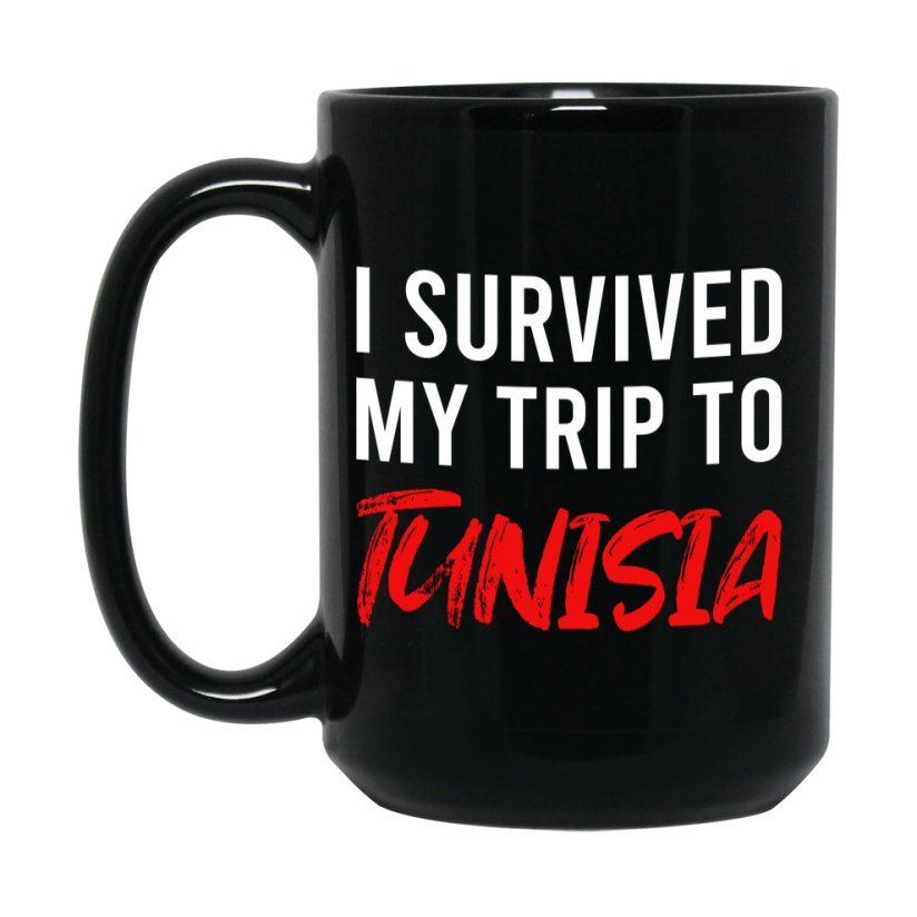 Funny Travel Mug - I Survived My Trip To Tunisia