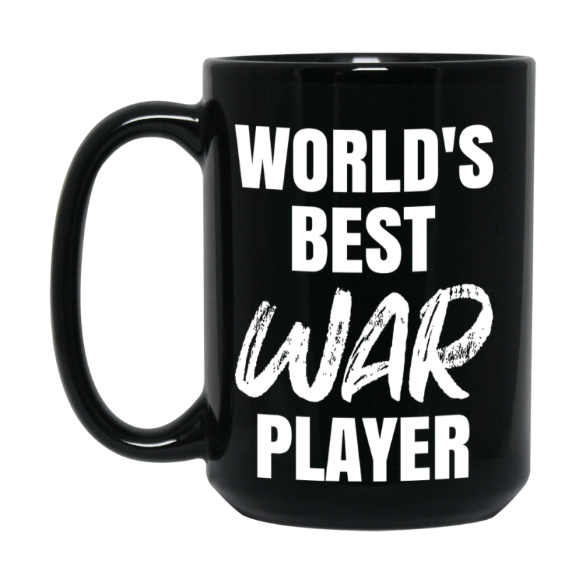 World's Best War Player Mug, Funny Card Game Player Gift, 11Oz Or 15Oz Black Ceramic Mug