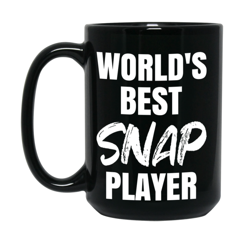 World's Best Snap Player Mug, Funny Card Game Player Gift, 11Oz Or 15Oz Black Ceramic Mug