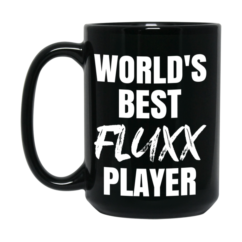 World's Best Fluxx Player Mug, Funny Card Game Player Gift, 11Oz Or 15Oz Black Ceramic Mug