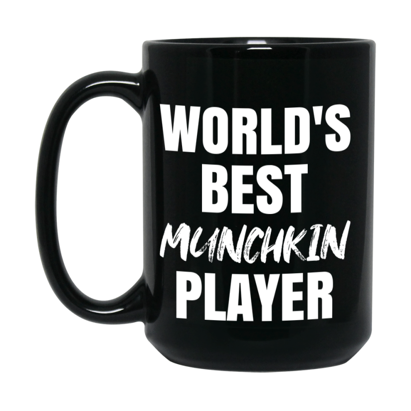 World's Best Munchkin Player Mug, Funny Card Game Player Gift, 11Oz Or 15Oz Black Ceramic Mug
