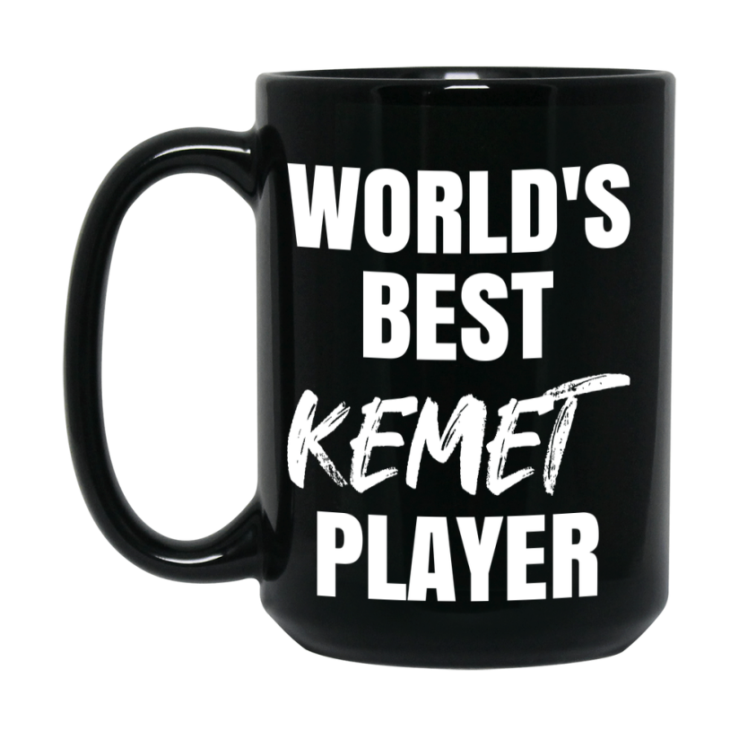 World's Best Kemet Player Mug, Funny Card Game Player Gift, 11Oz Or 15Oz Black Ceramic Mug