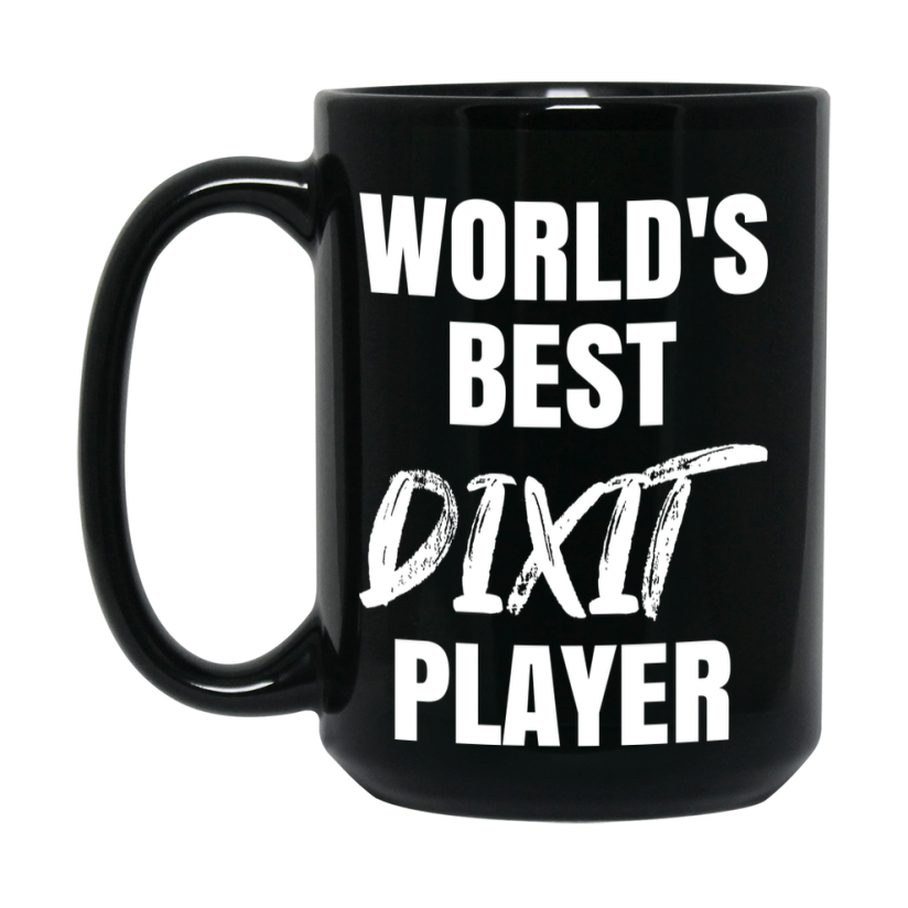 World's Best Dixit Player Mug, Funny Card Game Player Gift, 11Oz Or 15Oz Black Ceramic Mug