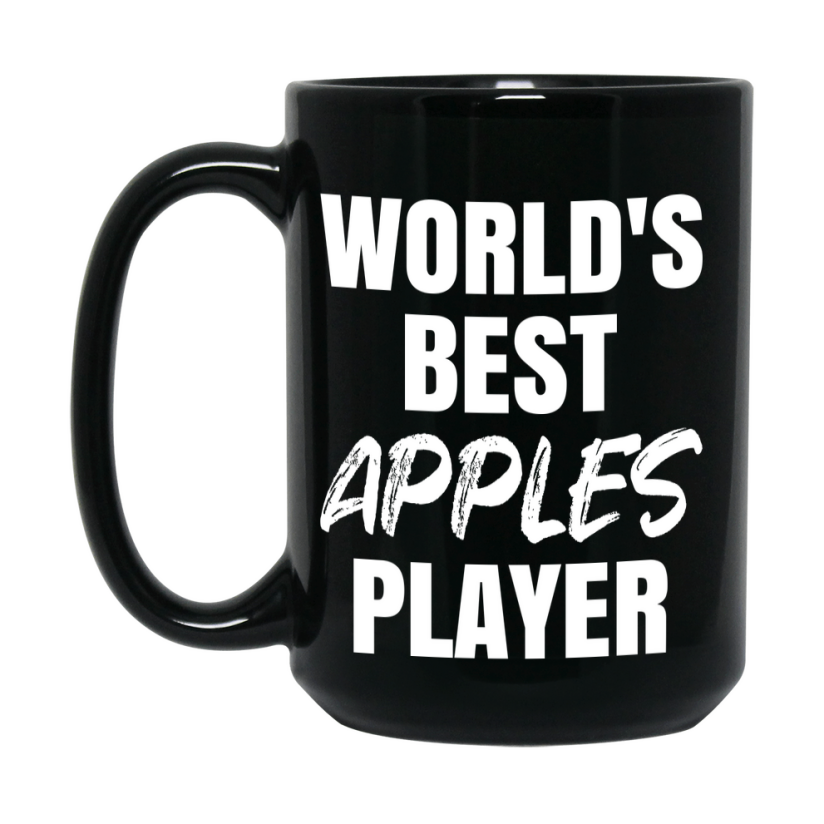 World's Best Apples Player Mug, Funny Card Game Player Gift, 11Oz Or 15Oz Black Ceramic Mug