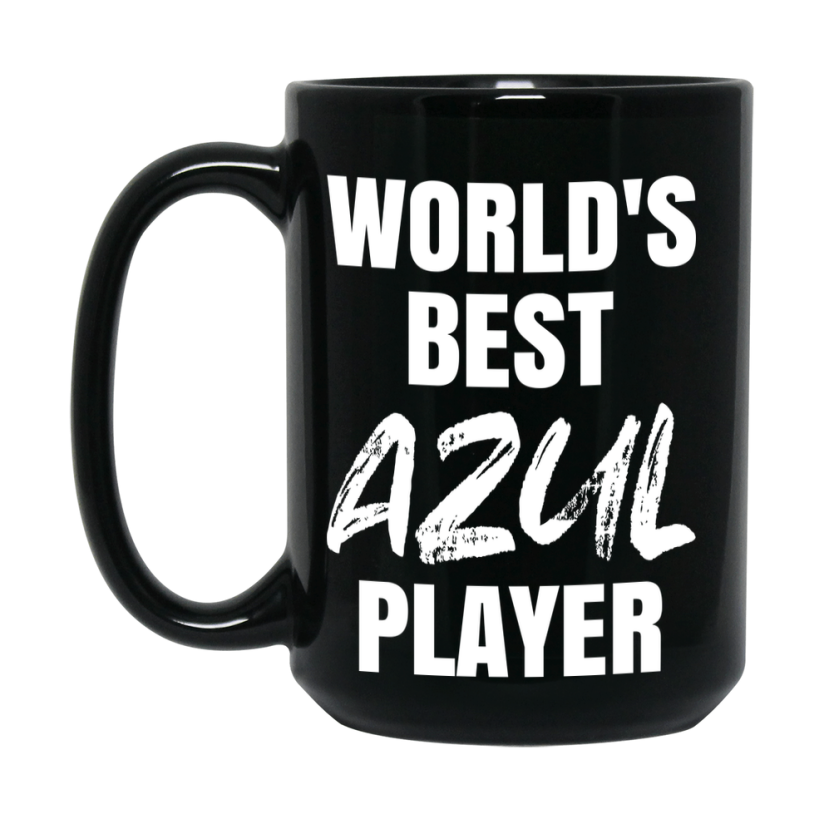 World's Best Azul Player Mug, Funny Card Game Player Gift, 11Oz Or 15Oz Black Ceramic Mug