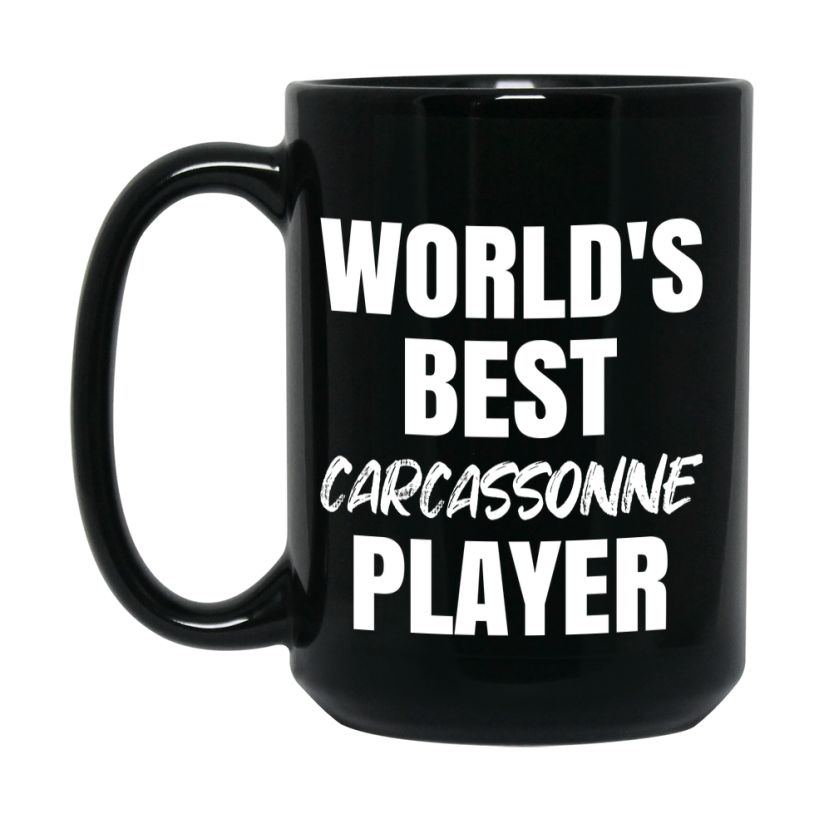 World's Best Carcassonne Player Mug, Funny Game Board Gift, 11Oz Or 15Oz Black Ceramic Mug