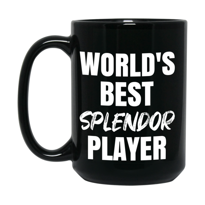 World's Best Splendor Player Mug, Funny Game Board Gift, 11Oz Or 15Oz Black Ceramic Mug