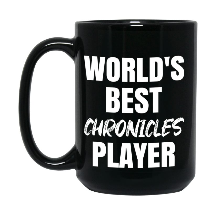 World's Best Chronicles Player Mug, Funny Game Board Gift, 11Oz Or 15Oz Black Ceramic Mug