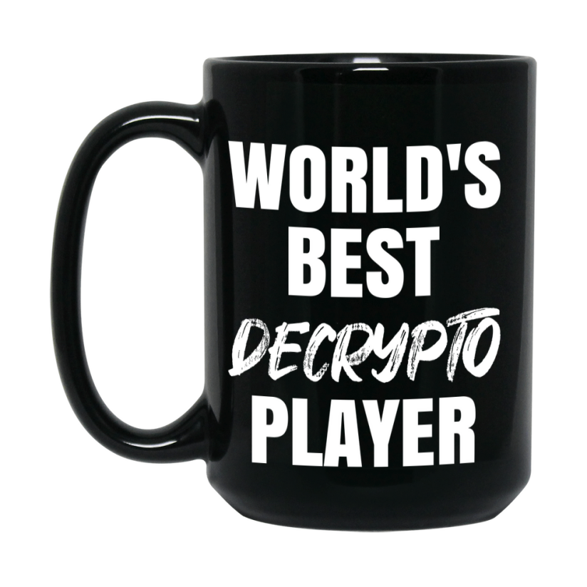 World's Best Decrypto Player Mug, Funny Game Board Gift, 11Oz Or 15Oz Black Ceramic Mug