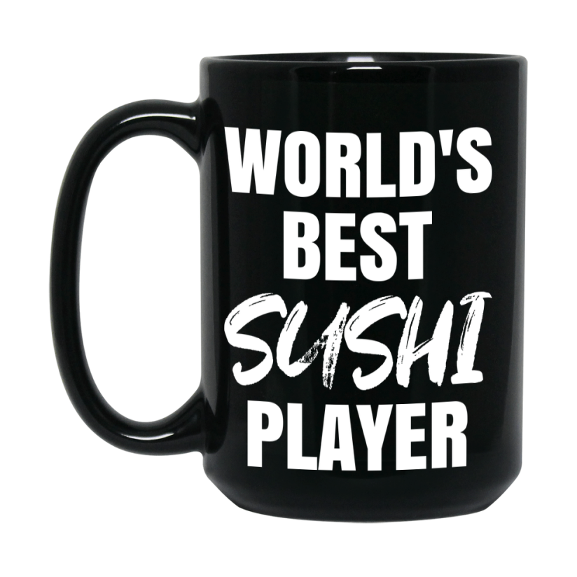 World's Best Sushi Player Mug, Funny Game Board Gift, 11Oz Or 15Oz Black Ceramic Mug