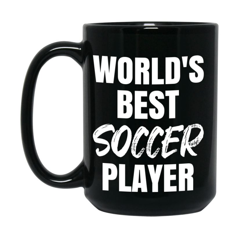 World's Best Soccer Player Mug, Double-Sided 11Oz Or 15Oz Black Ceramic Coffee Cup