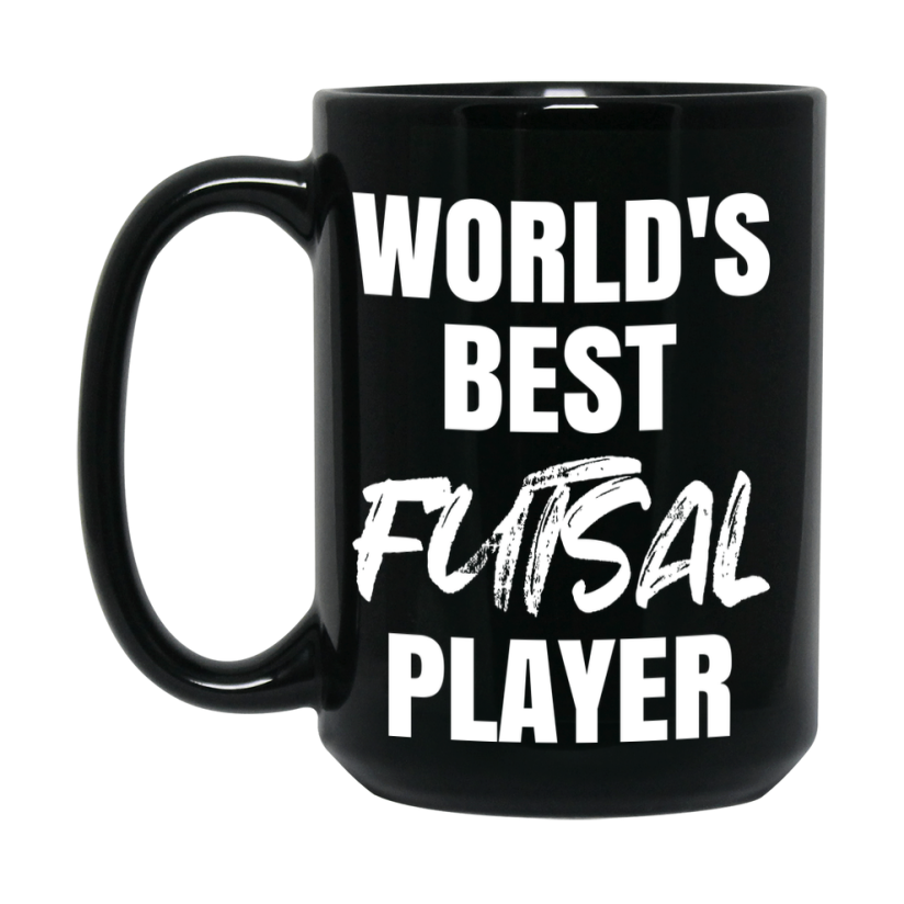 World's Best Futsal Player Mug, Double-Sided 11Oz Or 15Oz Black Ceramic Coffee Cup