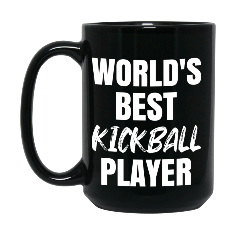 World's Best Kickball Player Mug, Double-Sided 11Oz Or 15Oz Black Ceramic Coffee Cup