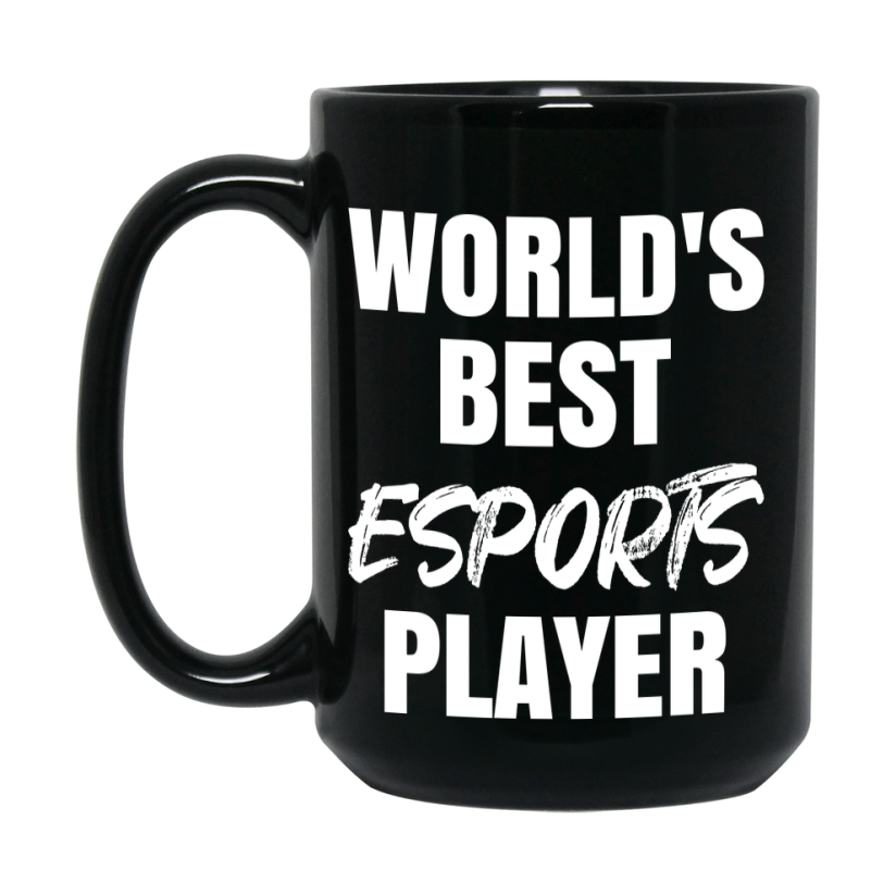 World's Best Esports Player Mug, Double-Sided 11Oz Or 15Oz Black Ceramic Coffee Cup