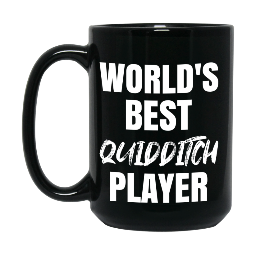 World's Best Quidditch Player Mug, Double-Sided 11Oz Or 15Oz Black Ceramic Coffee Cup