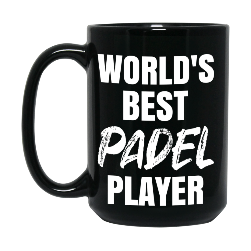 World's Best Padel Player Mug, Double-Sided 11Oz Or 15Oz Black Ceramic Coffee Cup
