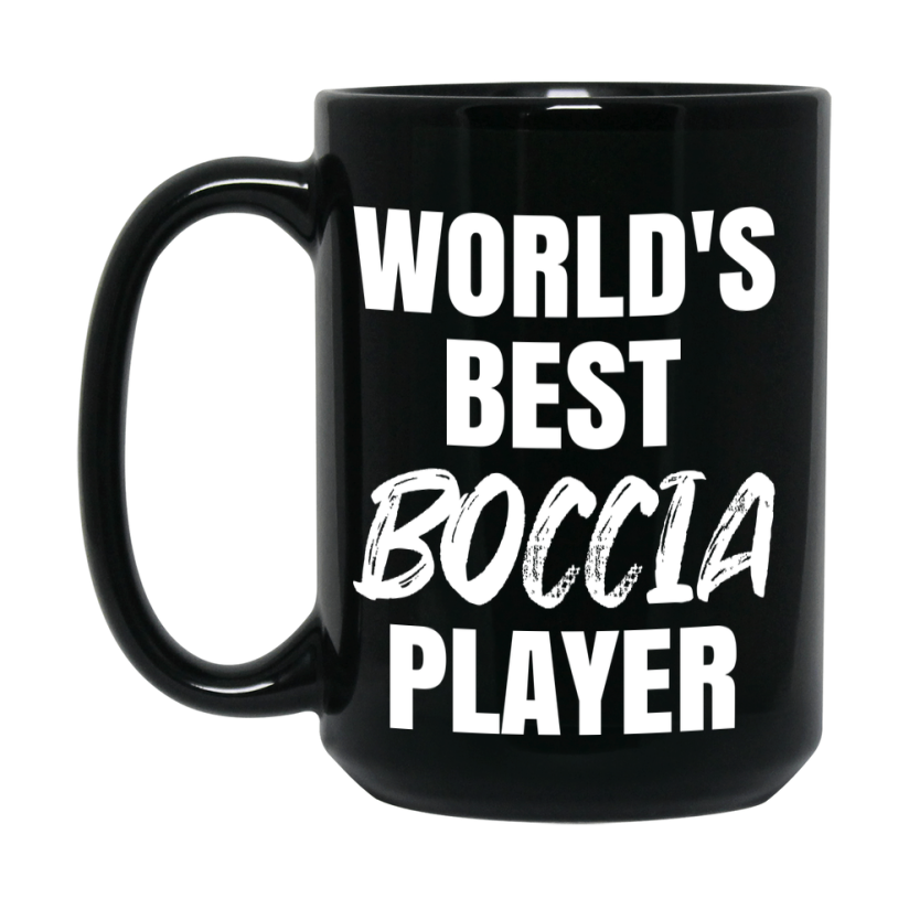World's Best Boccia Player Mug, Double-Sided 11Oz Or 15Oz Black Ceramic Coffee Cup