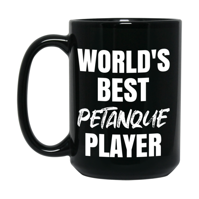 World's Best Petanque Player Mug, Double-Sided 11Oz Or 15Oz Black Ceramic Coffee Cup