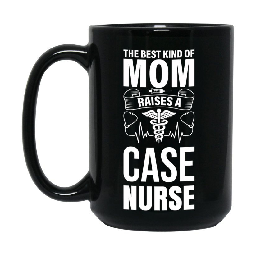 Case Nurse Mom Mug Gift, 11Oz Or 15Oz Black Ceramic Coffee Cup, Double-Sided