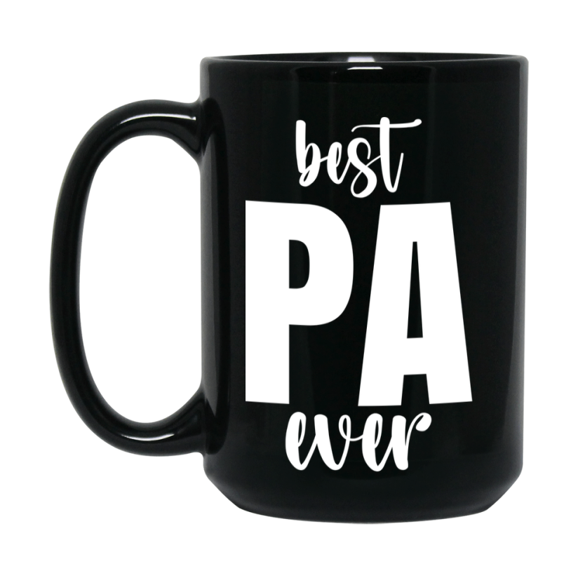 Best Pa Ever Mug, Father’s Day Gift, 11Oz Or 15Oz Black Ceramic Coffee Cup, 1