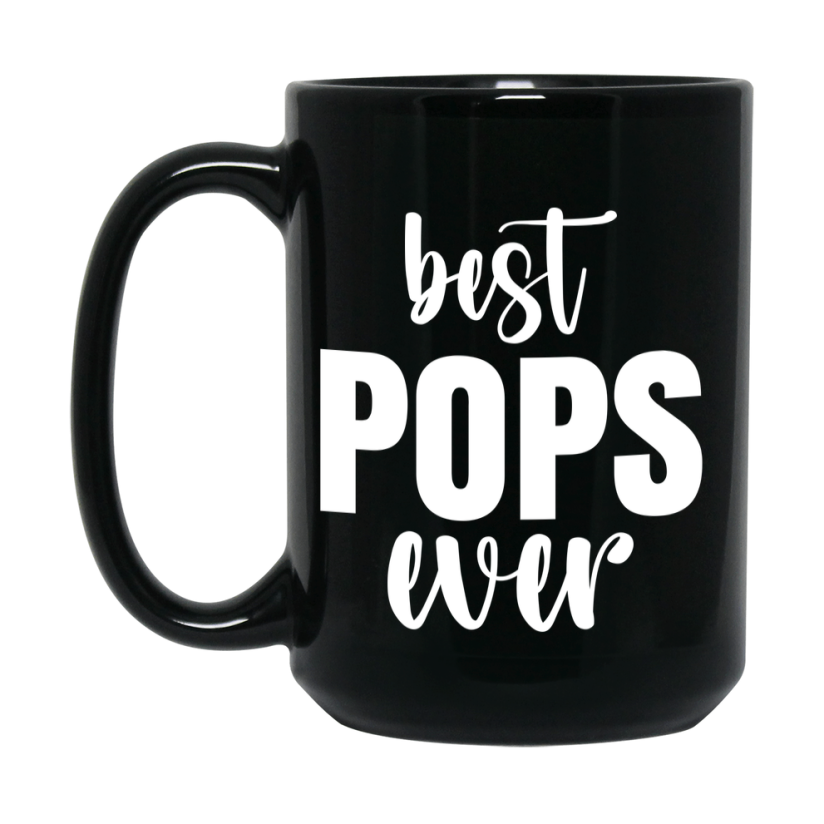 Best Pops Ever Mug, Father’s Day Gift, 11Oz Or 15Oz Black Ceramic Coffee Cup, 1